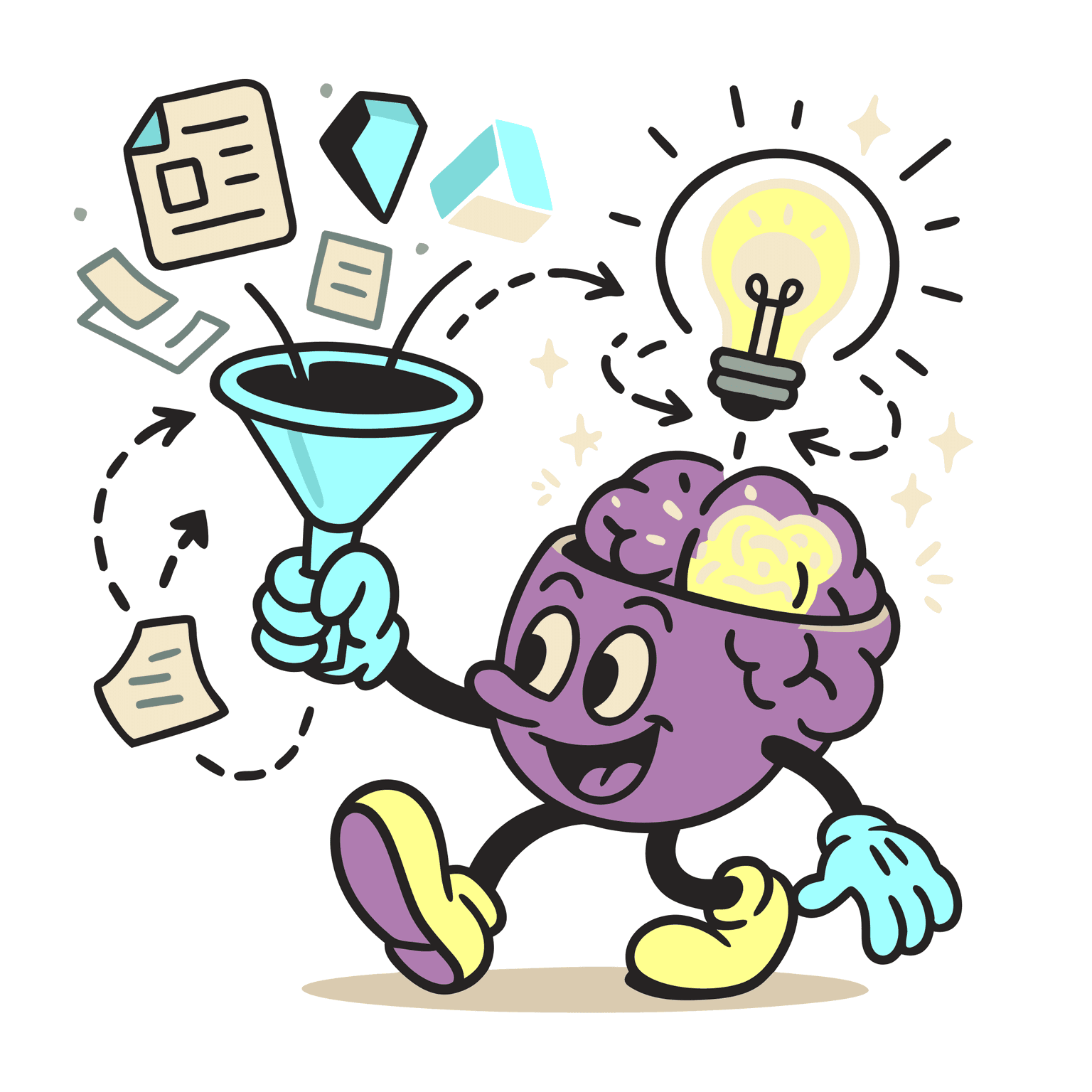 Data import interface showing various knowledge sources being unified